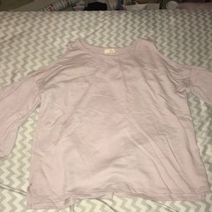 Open shoulder sweatshirt